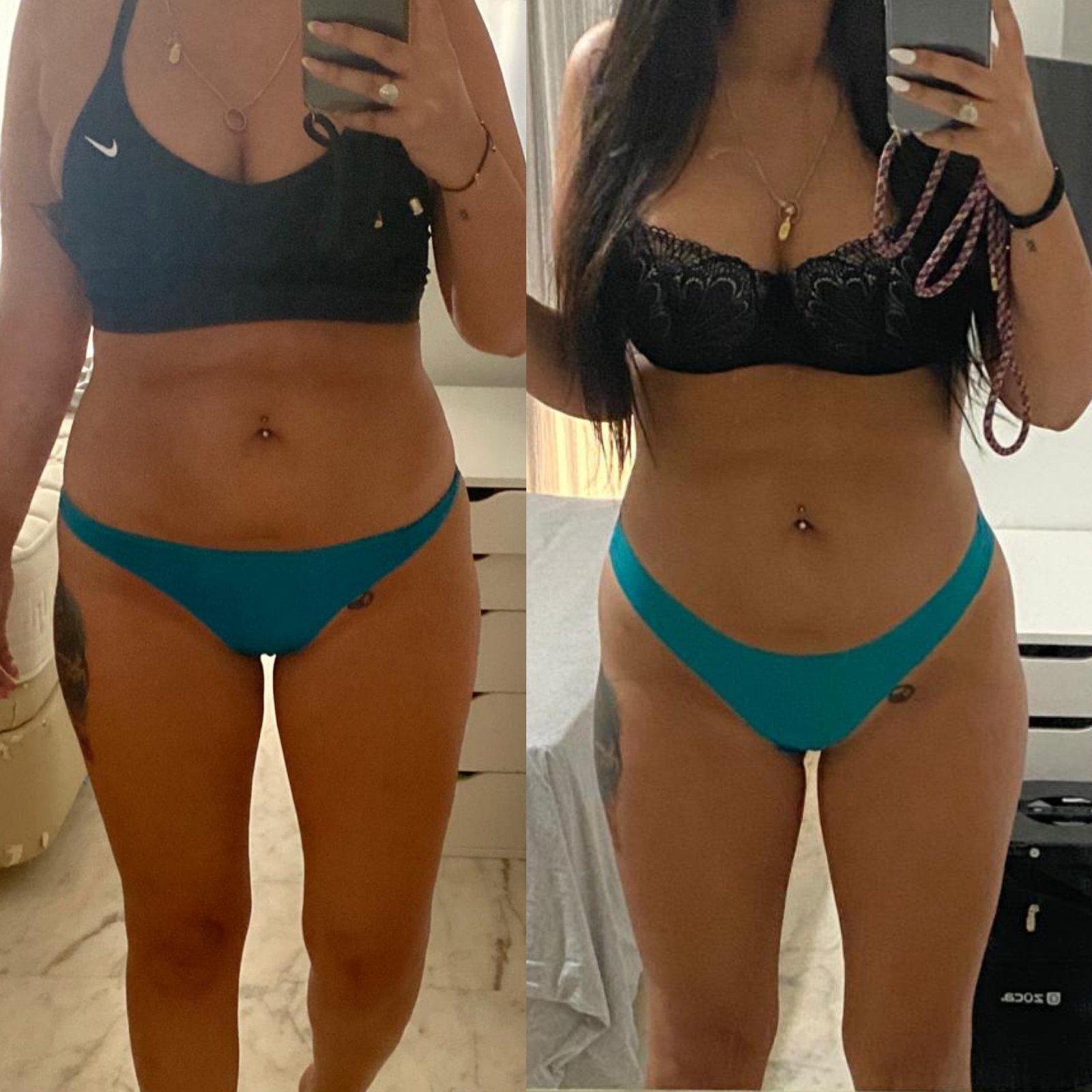 Antes y después de nuestro plan detox y entrenamiento